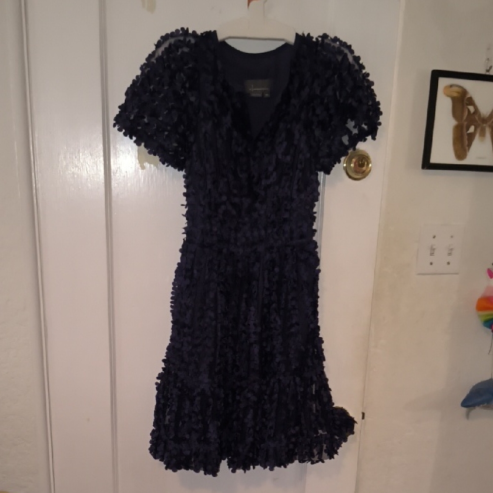 Anthropologie | Navy Textured Mini Dress